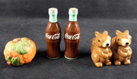 Salt And Pepper Shakers Coca Cola Squirrel Pumpkin