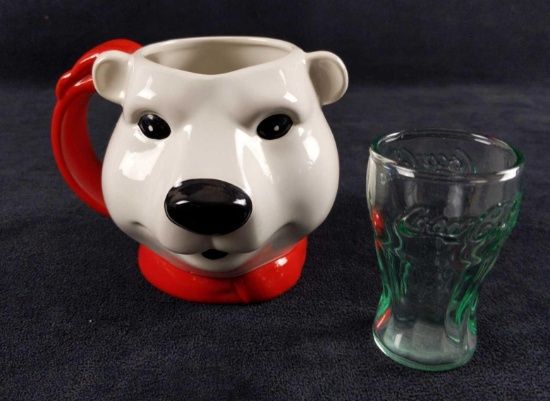 Coca Cola Polar Bear Mug And Mini Coke Glass