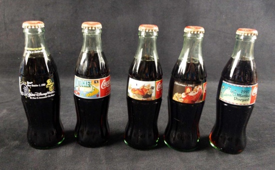 Five Full Coca Cola Bottles Santa Disney Epcot