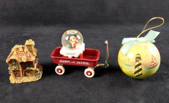 Four Mini Christmas Ornaments Disney Snow Globe