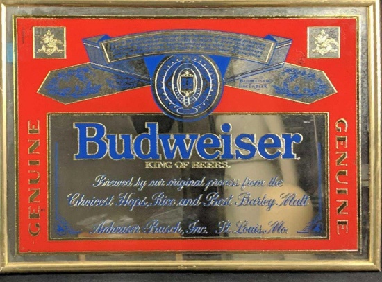 Budweiser Beer Hanging Mirror Breweriana Bar Decor