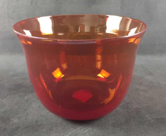 Large Amber Colored Glass Vase