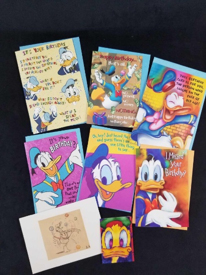 Disney Donald Duck Lot Of Eight Birthday Cards