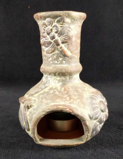 Vintage Style Ceramic Tea Candle Holder Dragonfly