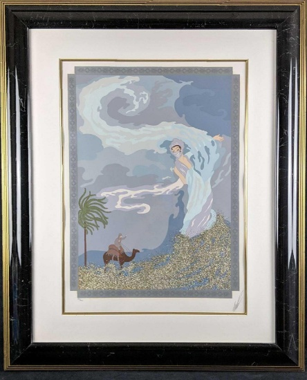 Erte Signed Limited Edition Print Sand Storm W3