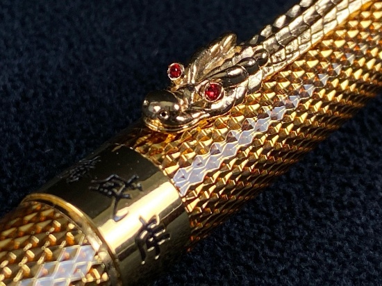 JINHAO 1200 Series Gold Plated Dragon Metal Fountain Pen NIB (W3)