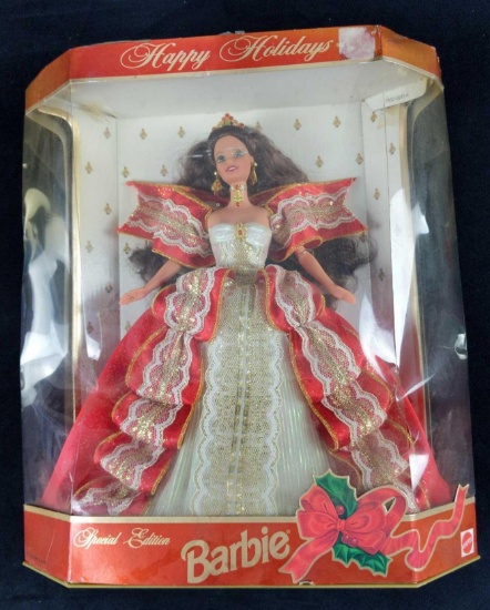 1997 Happy Holidays Barbie Doll Christmas In Box White