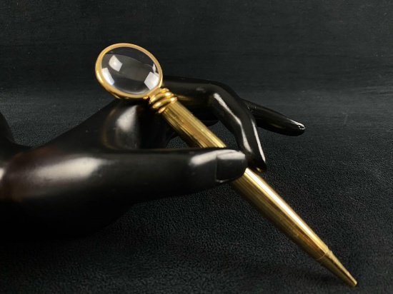 Cartier Limited Edition 290/1000 Gold Plated Ballpoint With Magnifying Glass / Loup (W3)