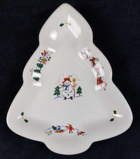 Pfaltzgraff Christmas Tree Shaped Candy Dish Plate