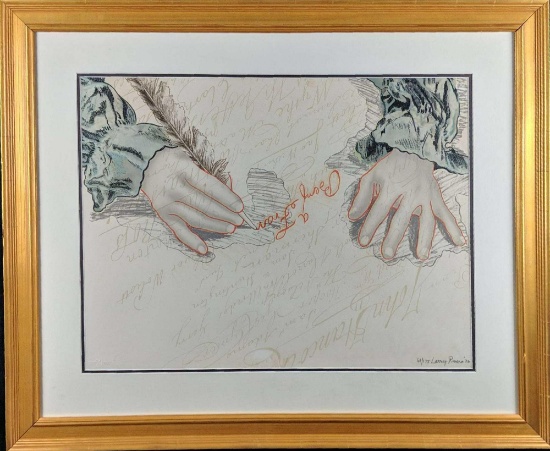Framed Larry Rivers Bicentennial Lithograph W3