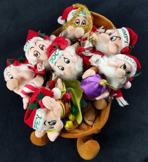 Disney Bean Bag Doll Seven Dwarfs Christmas Sleigh A