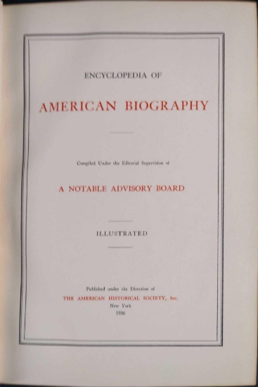 Encyclopedia Of American Biography 1936 Hardcover