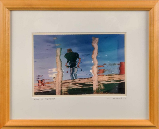Framed M R Smilack Photo Man Of Menemsha X1
