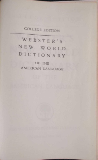 Vintage Governors Gift College Edition Dictionary