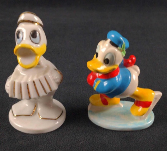 Two Vintage Donald Duck Ceramic Figurines