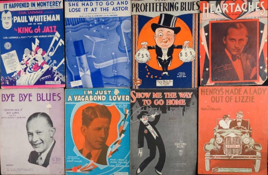 Eight Vintage Sheet Music Fox Trot Jazz B