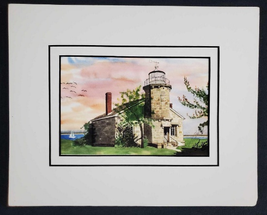 Watercolor Lighthouse Print Signed by Fulkerson