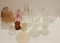 Glassware Lot - Light covers, Candle Holders, Pictures, Acrylic Flower Frog