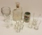 Old Glass Forester Decanter, German Stein, Cordial, Beer & Shot Glasses, Fish Bowl glass from Stone'