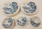 Countryside - blue and white transferware by Wedgwood and Company 9 dinner plates, 6 Berry bowls, 5