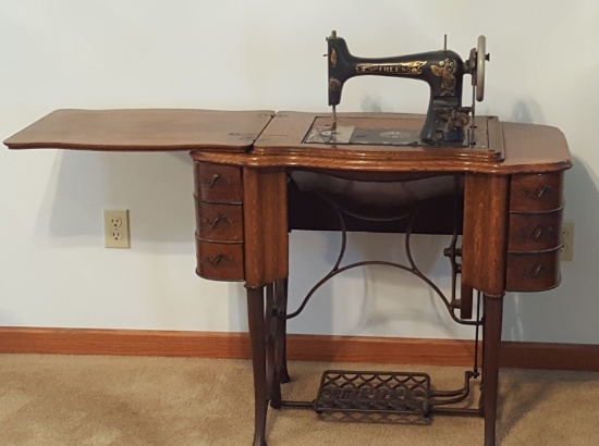 Vintage "The Free No 5" Sewing Machine from Free Sewing Machine Co - Chicago- 35" W x 31" H x 19" D