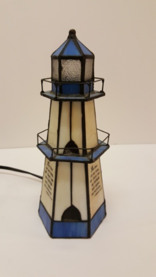 Stained Glass Lighthouse - 10" H