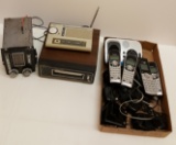 Vintage Electronics - Old Car Radio, Realistic 8-track player, Midland weather radio, cordless phone