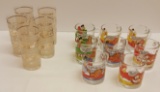 Garfield Mugs from McDonald's - 1978 , Retro Frost Gold Leaf drinking glasses
