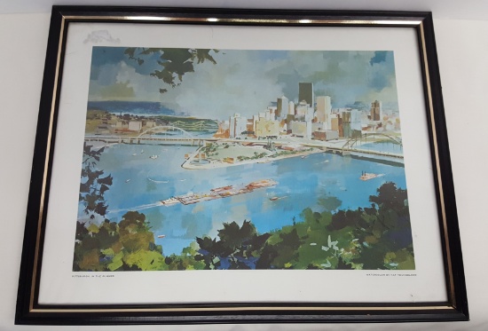 "Pittsburgh in the Summer " Watercolor Print by Nat Youngblood 14" x 11"