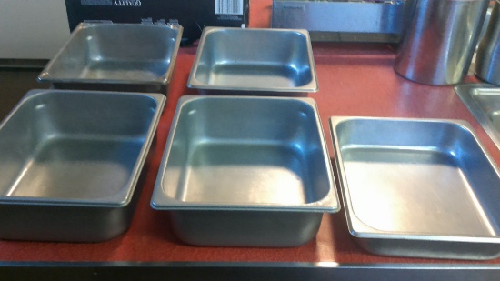 5 Stainless steel half hotel pans