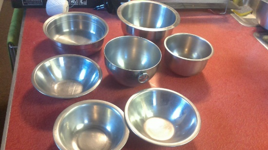 7 Misc Stainless steel bowls