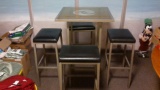 Glass Top Table and 4 Stools