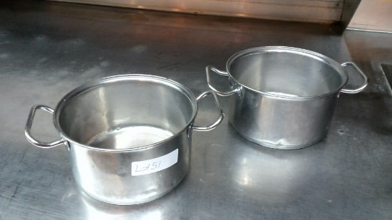 Set of 2 Tramontina Stainless Steel Pots