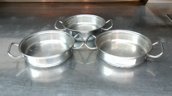 3 Triamontina Stainless Steel Pans