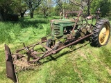 John Deere B with Push Blade