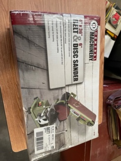 Central Machiner 4"X36" Belt & 6" Disc Sander NIB