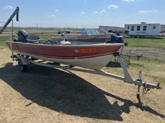 16' FISHING BOAT W/ SHORE LANDR TRAILER