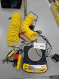 Air hoses, scale, hand tools