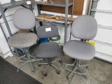 3 gray chairs
