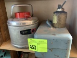 Tool Box, Oil Can & Water Jug