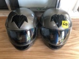 2 Motorcycle Helmets (one is wired for intercom & the other is not) 1 MED 1 XL