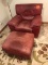 Leather Chair with Ottoman