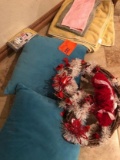 Towels, Pillows & Wreath