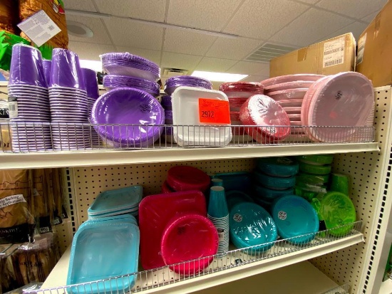 1 Hot Magenta 9 In Plate 6 Hot Magenta Paper Bowls 10 Amethyst Paper Bowl 5 Classic Red Paper Bowl 5