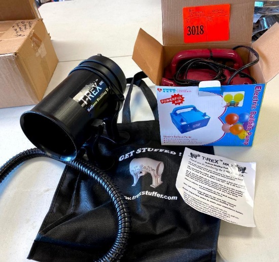 1 T-Rex Balloon Stuffing kit with hose and Electric balloon pump
