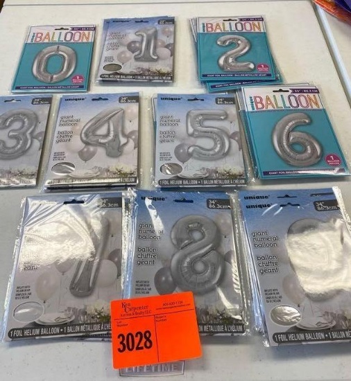 1 34" Silver Foil Balloon #0 2 34" Silver Foil Balloon #1 3 34" Silver Foil Balloon #2 1 34" Silver