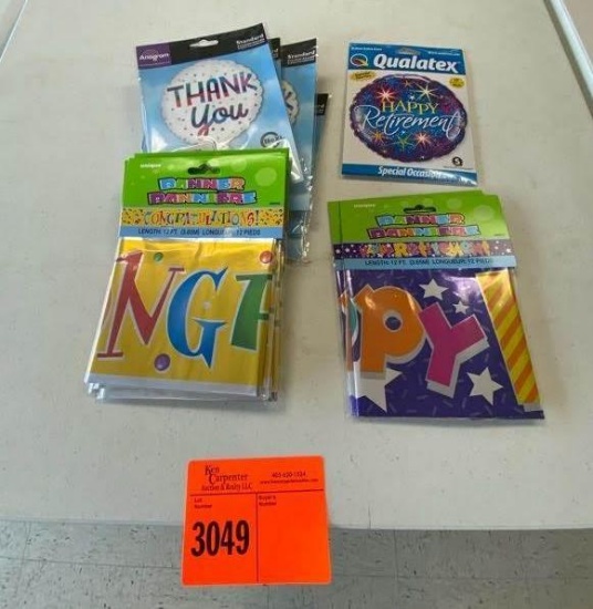 6 CONGRATS FL BNR-12FT 2 HAPPY RETIREMENT FL BNR-12FT 1 18" Happy Retirement Color Burst Foil PKG 7