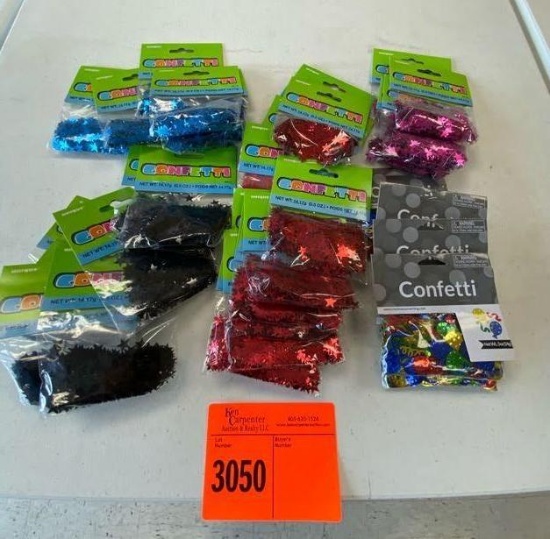 5 Blue Star Confetti .5 oz 13 Red Star Confetti 5 oz 4 Pink Star Confetti .5 oz 7 Black Star