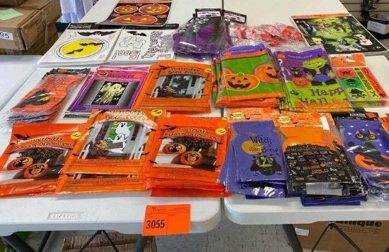 12 Halloween Glow Bracelet 8" 48 Halloween Treat Bags 19 Pumpkin Decoration Owl/Cat 12 Fake Body
