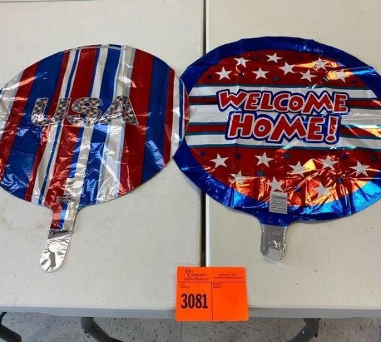 5 United States Flag 24" (63) 16 18" Welcome Home Foil (155) 2 USA striped foil balloon